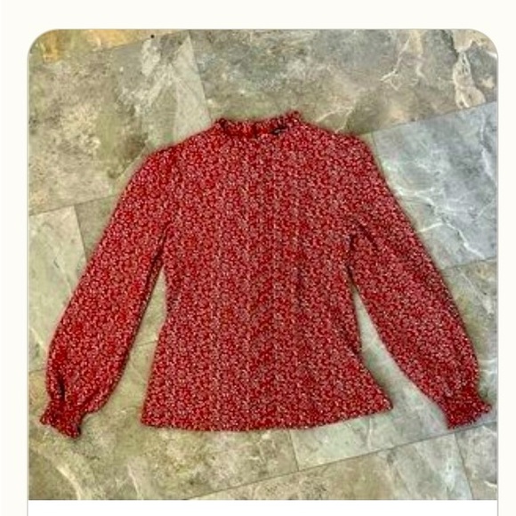Red Floral Blouse - Picture 1 of 3